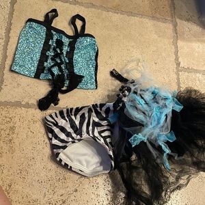 Dance costume blue and black